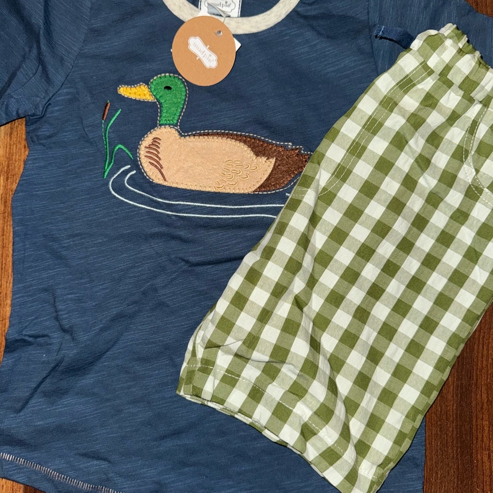 Duck Embroidered Kids Set